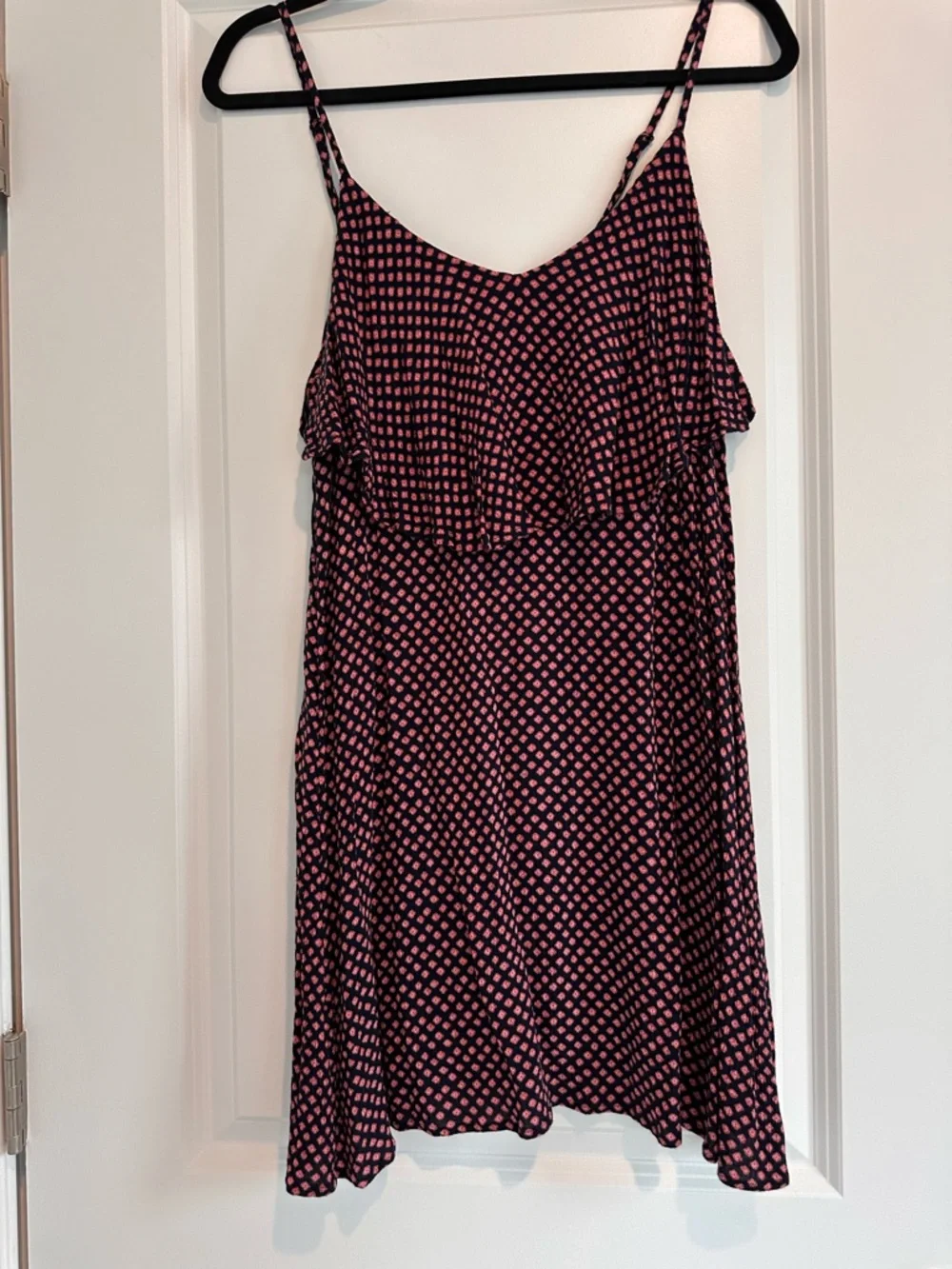 Billabong Done Down Pink and Navy Printed Spaghetti-Strap Mini Dress - Picture 4 of 7